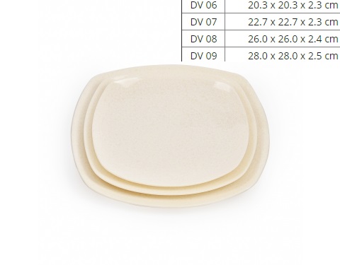 [HCM]Đĩa Nhựa Melamine Vuông Vân Đá Kem