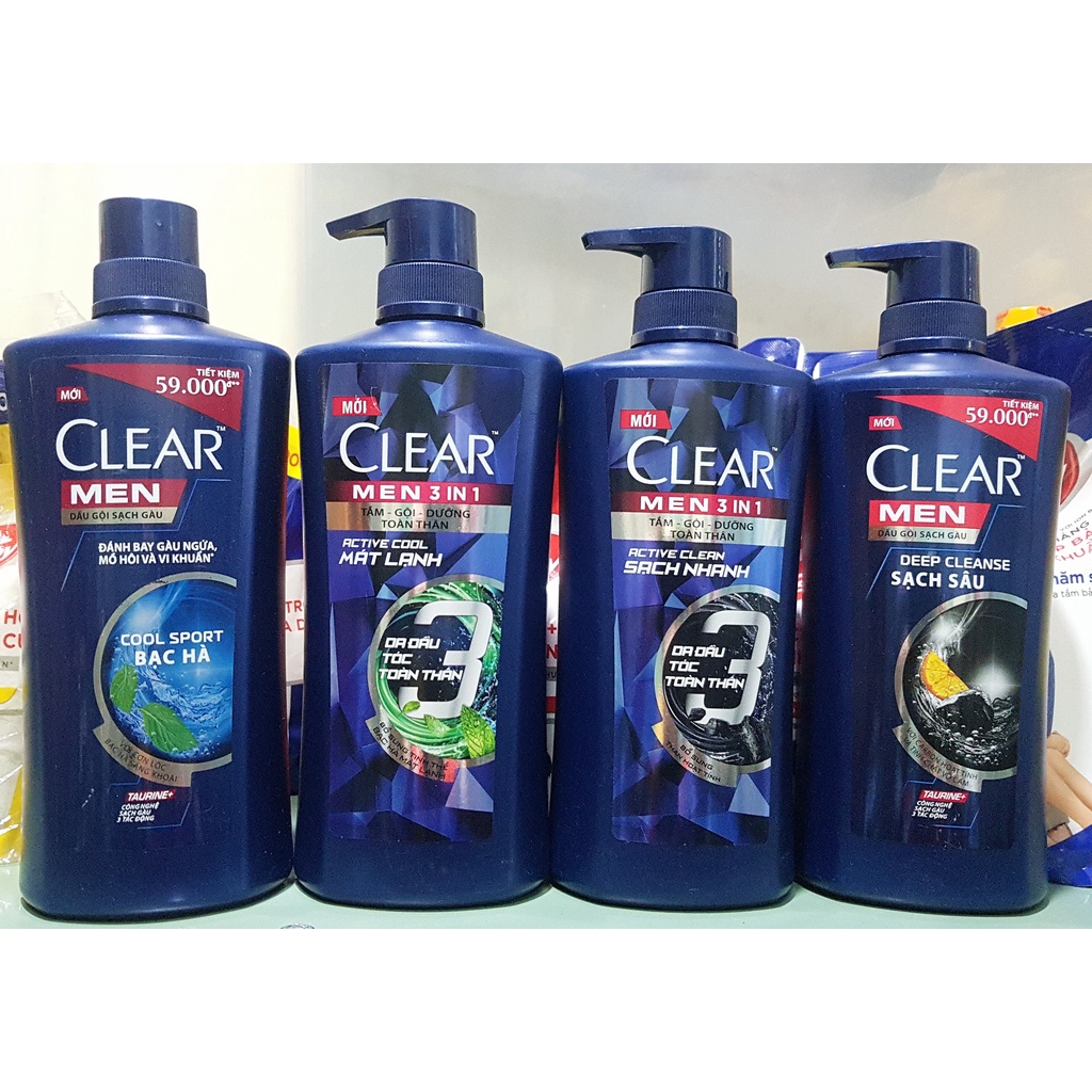 Dầu gội đầu Clear Men chai 630g