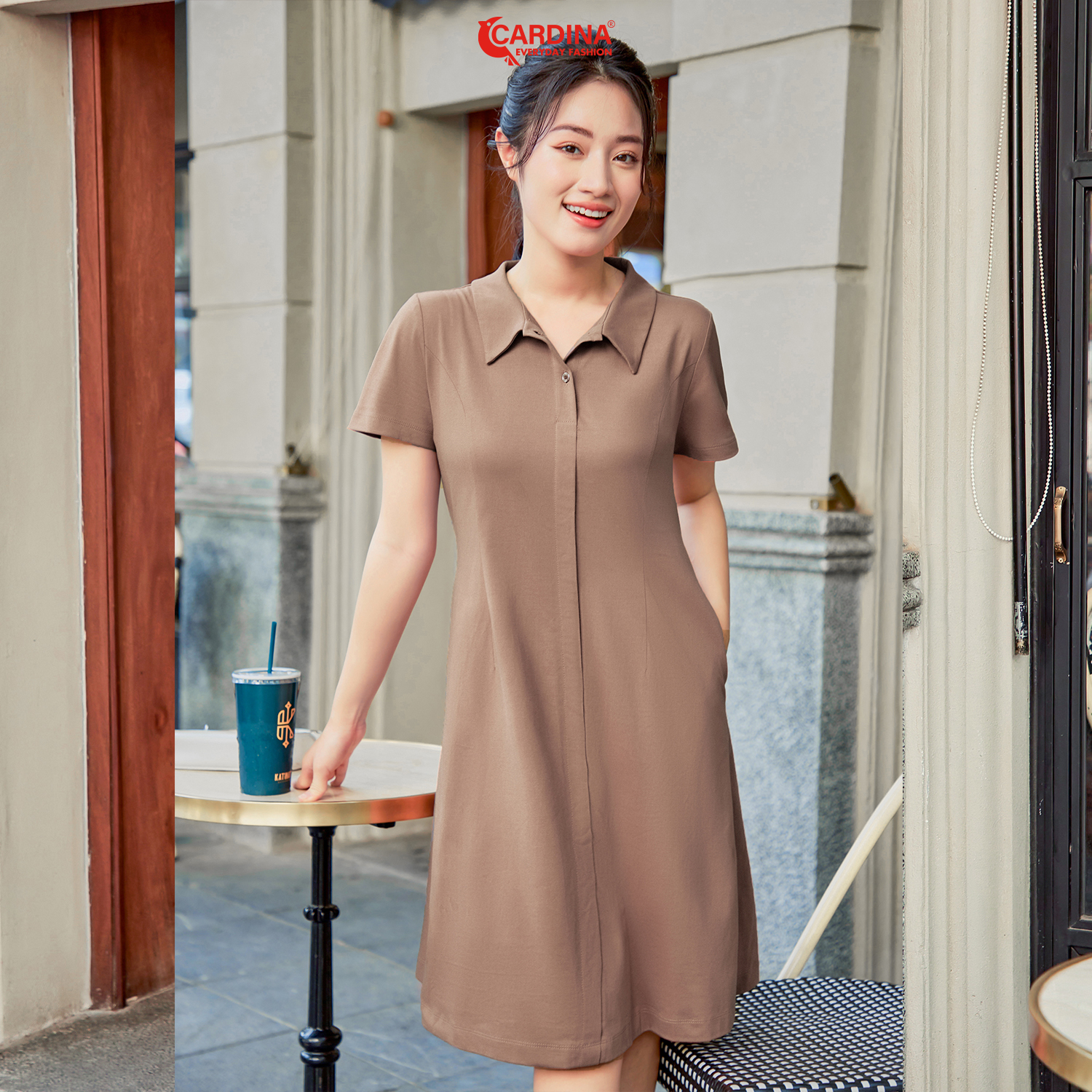 Đầm polo nữ cardina chất cotton cao cấp dáng chữ a năng động 3vp04