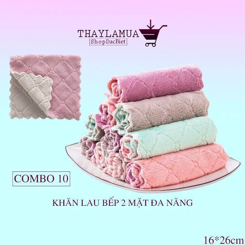 Khăn lau đa năng,khăn lau nhà bếp đa năng combo 10 chiếc