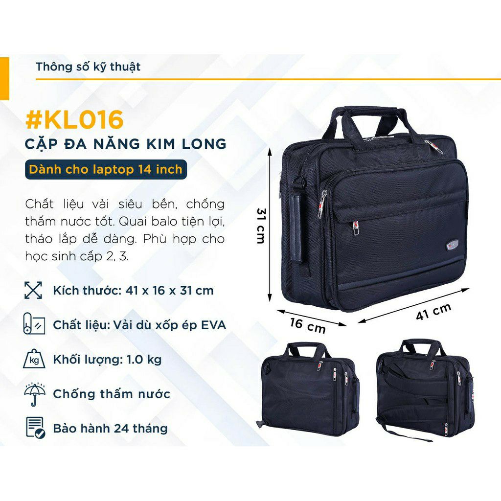 CẶP ĐA NĂNG KIM LONG,CẶP LAPTOP 15.6, CẶP HỌC SINH CẤP 2 CẤP 3 ,