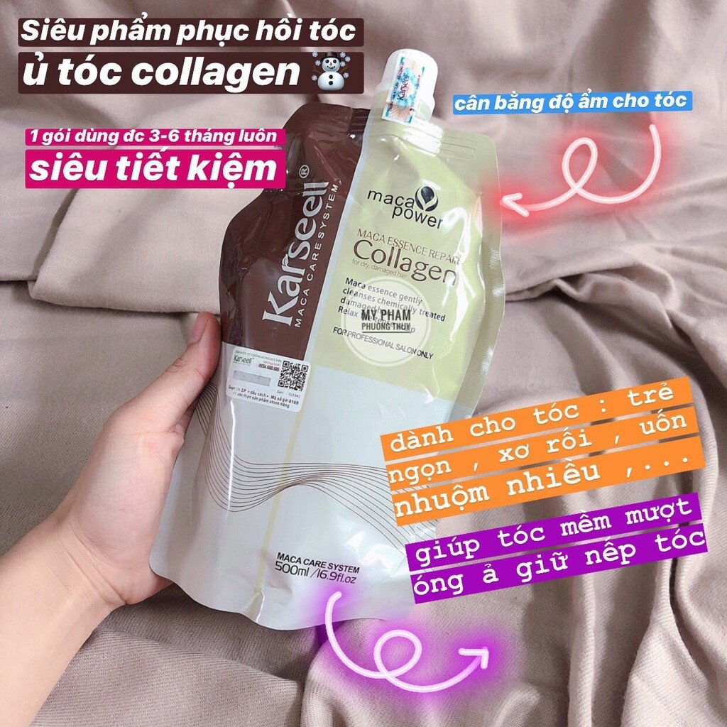 Ủ tóc collagen karseell 500ML mềm mượt , phục hồi tóc