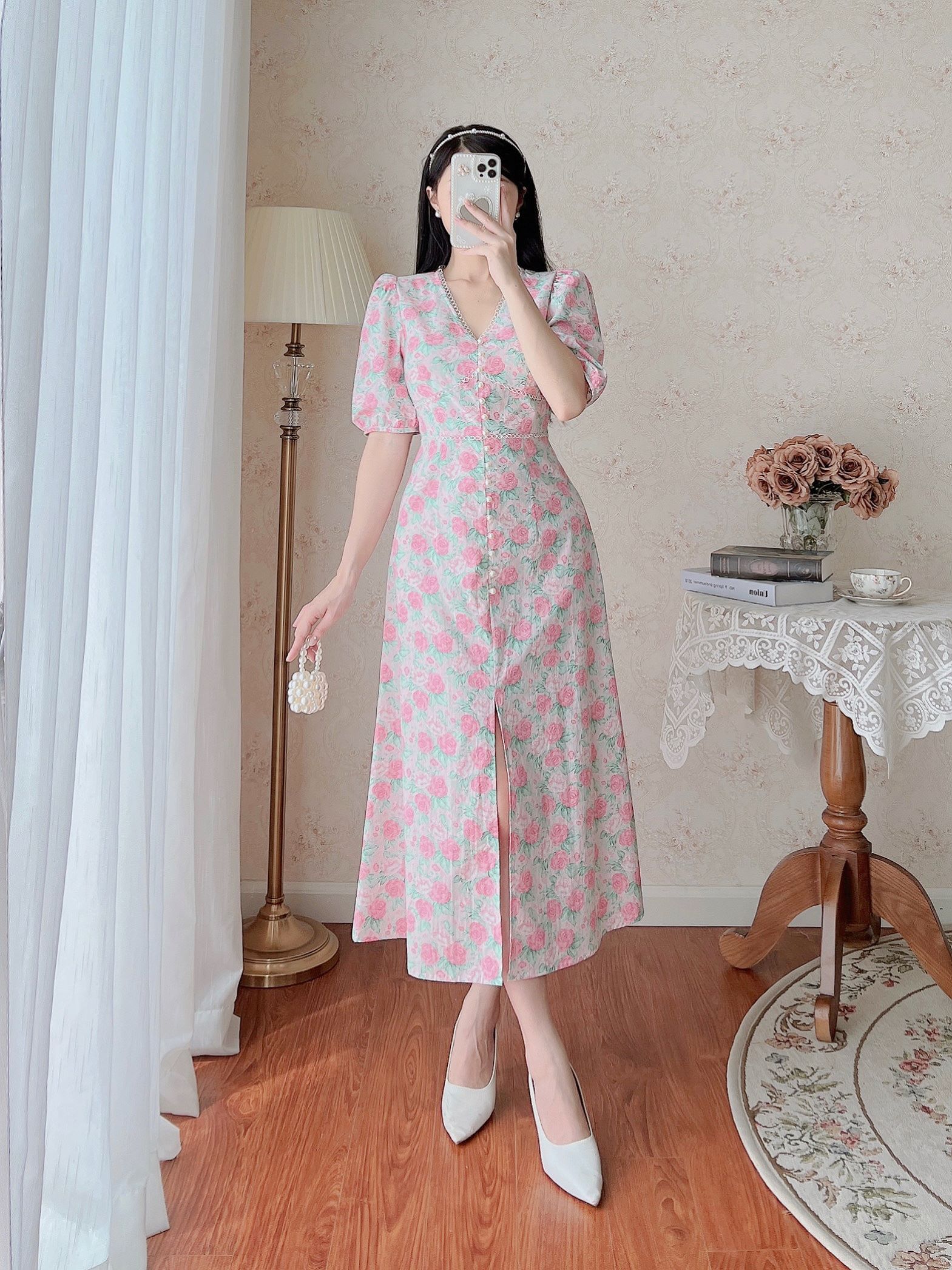 De Leah - Đầm Ôm A Midi Can Ren - Thời Trang Thiết Kế