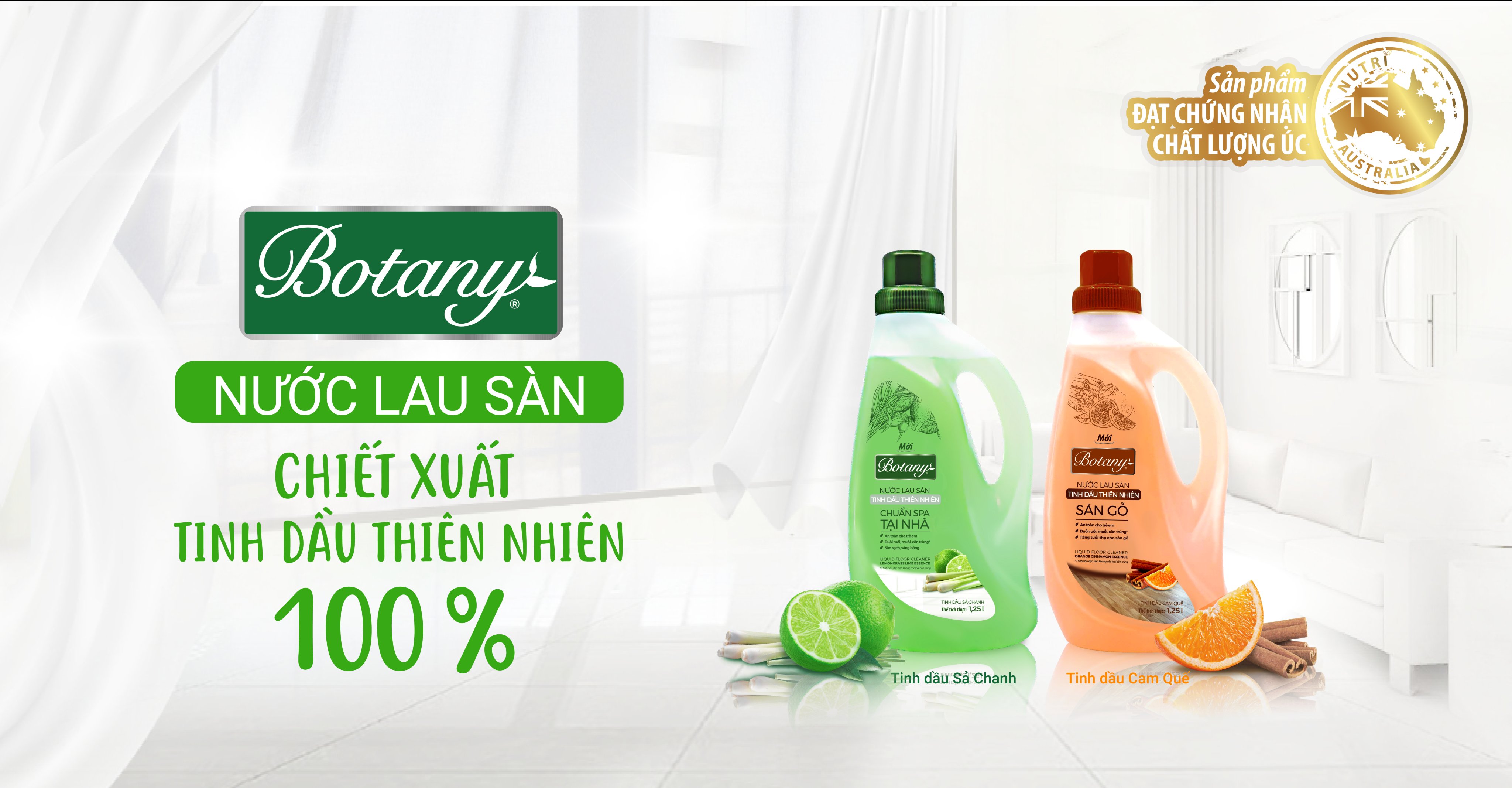 Nước Lau sàn Botany - tinh dầu sả chanh