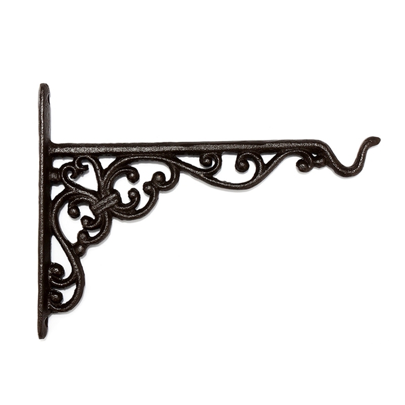 Cast Iron Hanger Wrought Iron Garden Hook Flower Pots Basket Wall Hanger Bracket With Expansion Screw