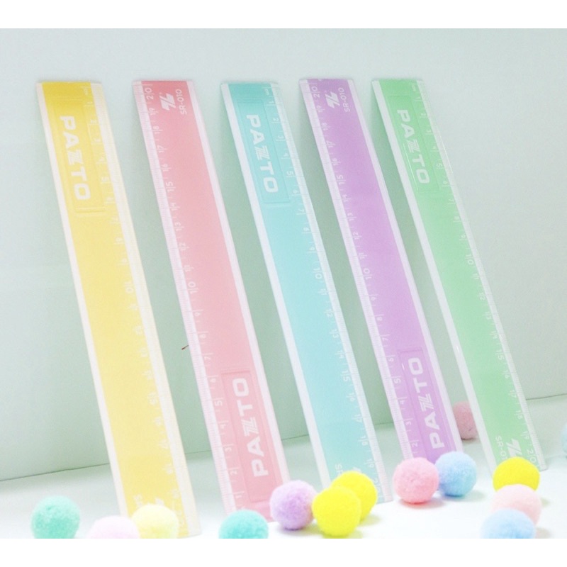 Thước kẻ nhựa thẳng màu pastel dài 20 cm tl pazto sr-010