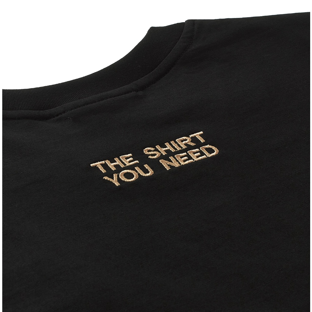 Áo thun TSUN Embroidered Basic Tee - Thêu - Đen - Unisex