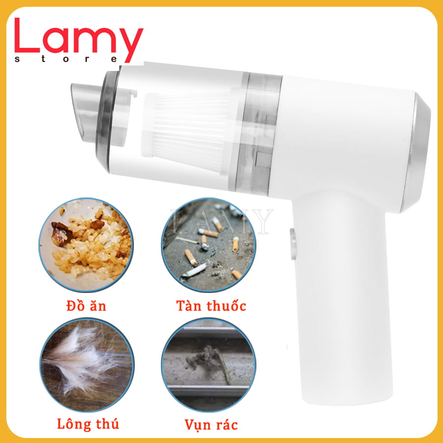 Máy Hút Bụi Mini Cầm Tay Không Dây YT-M2037 Lực Hút 6000MPA Nhỏ Gọn, Pin Sạc Tiện Lợi, Lực Hút Siêu Mạnh, Công Suất 60w