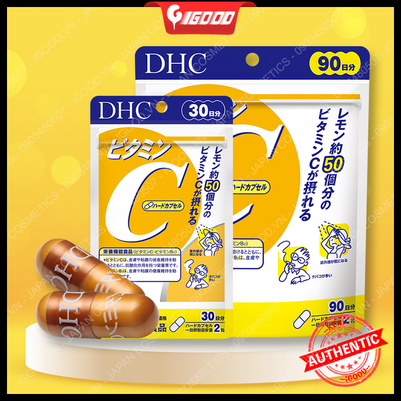 (Có quà tặng kèm) Viên uống vitamin C DHC Hard Capsule Nhật Bản
