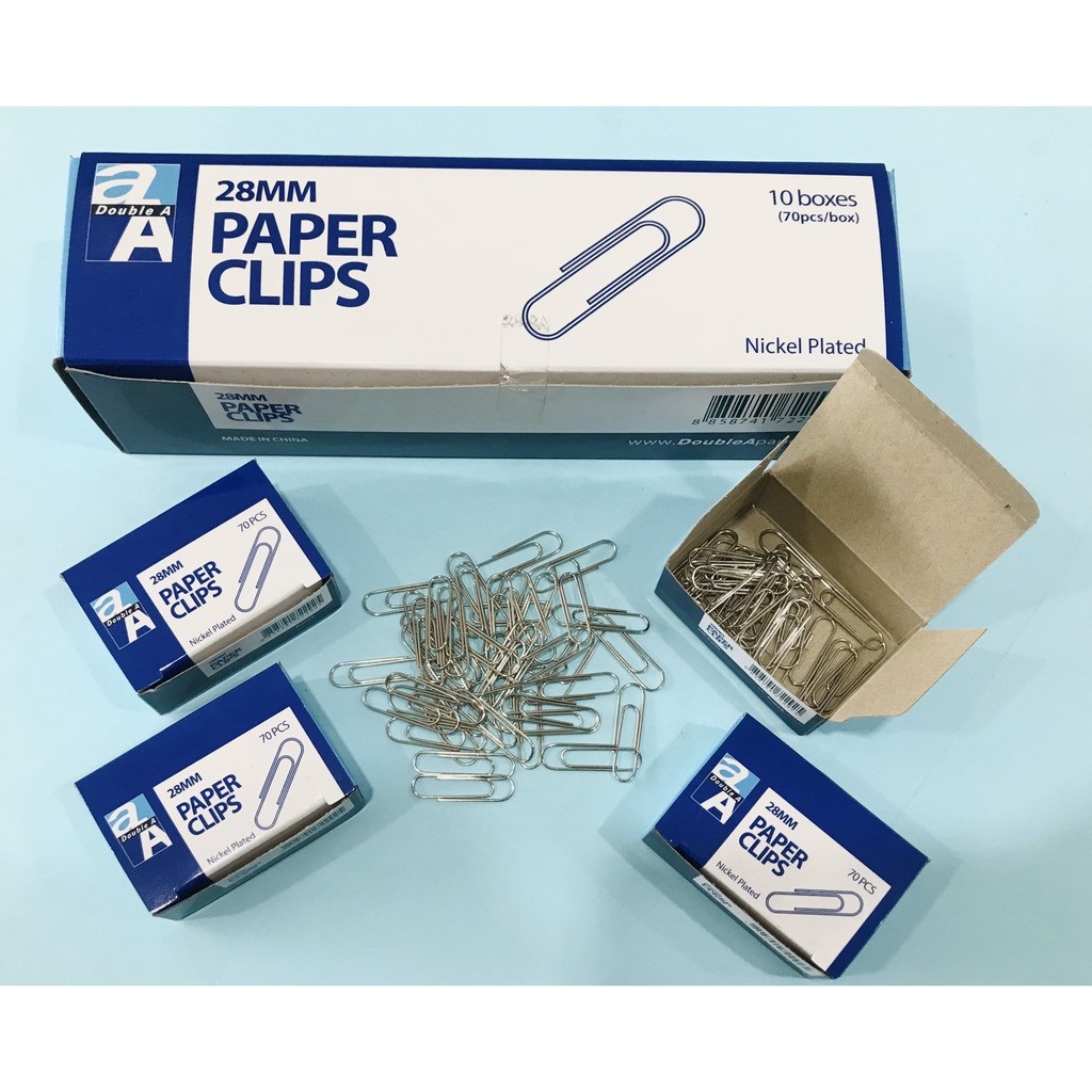 Kẹp Giấy Đầu Tròn Double A 28mm, Niken Bóng Chống Gỉ, Bền, Kẹp Chắc Chắn