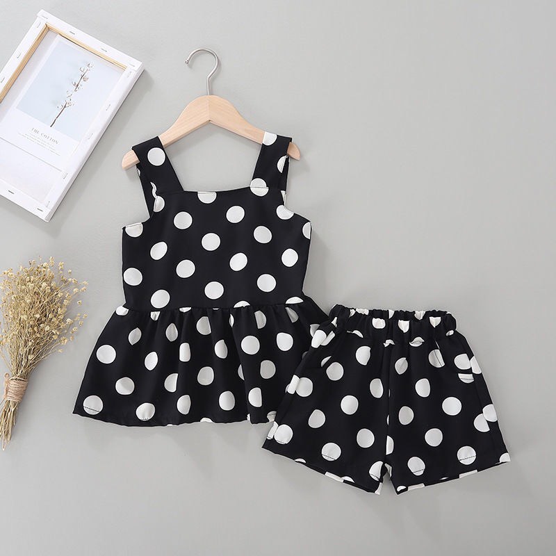 Set Đồ Chấm Bi Sát Nách Nhiều Màu Cho Bé Gái (N00754)