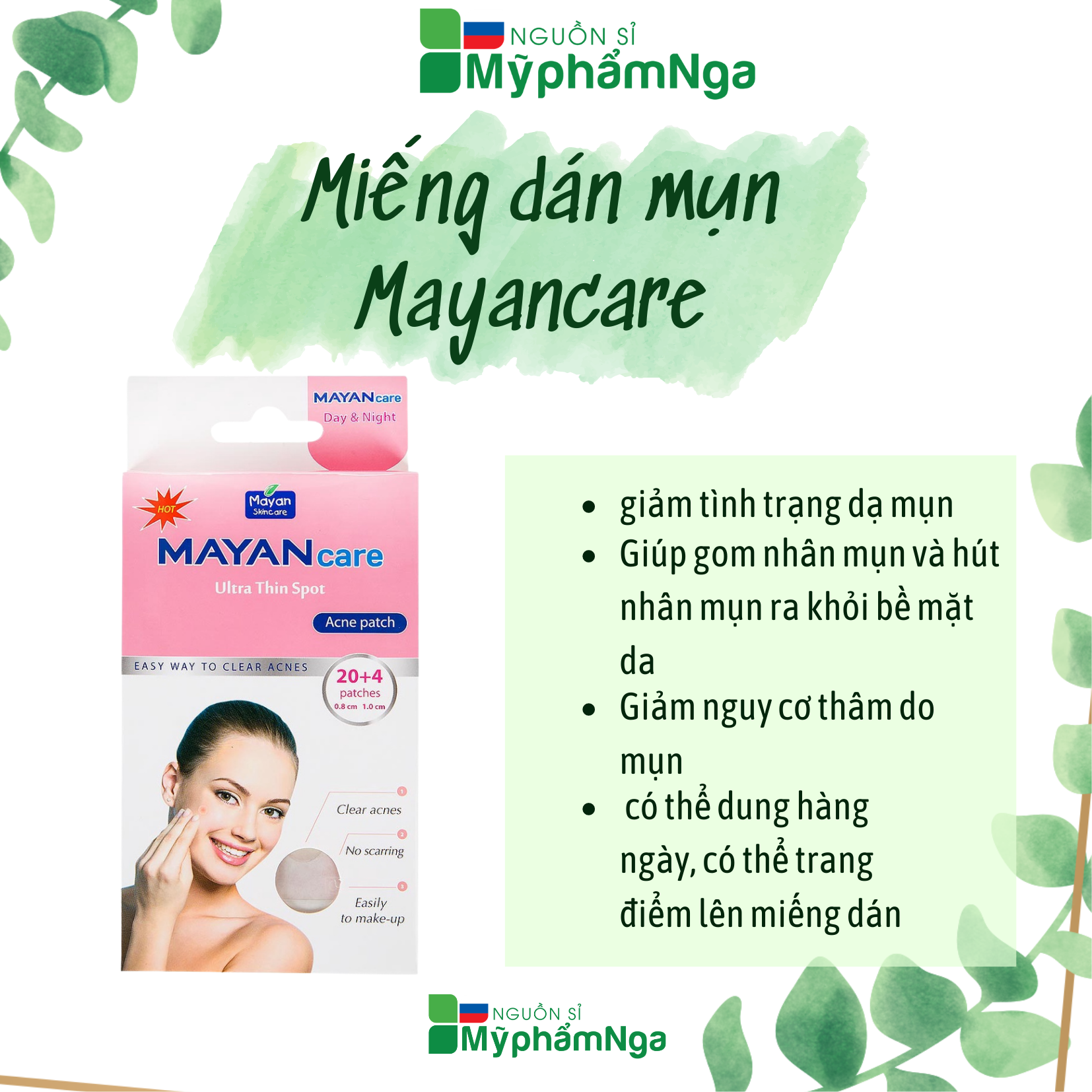 Miếng dán mụn Mayancare xanh