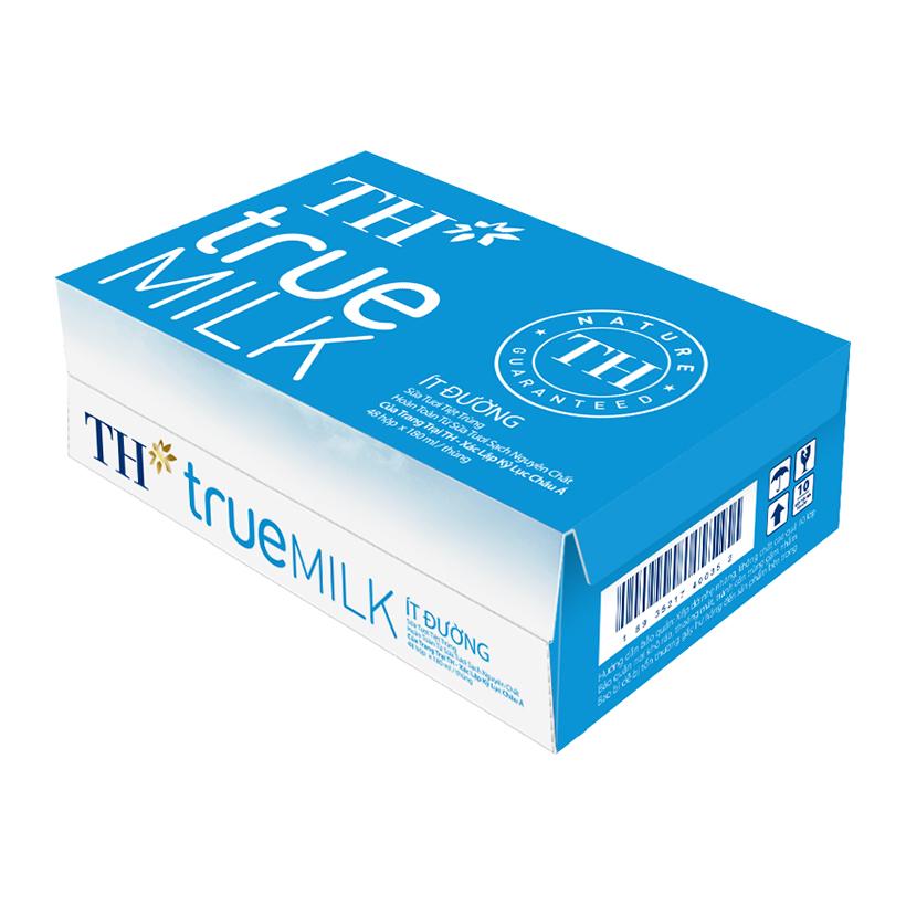 Thùng 48 hộp sữa TH True Milk Ít đường 180ml