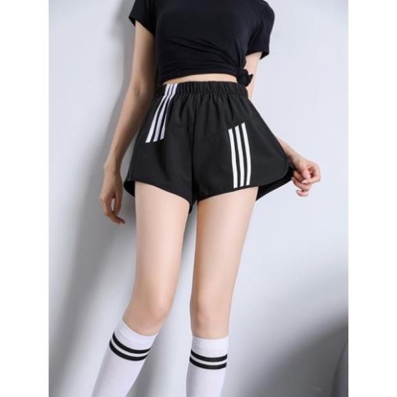 Quần đùi thun nữ thể thao 3 sọc chất cotton mát