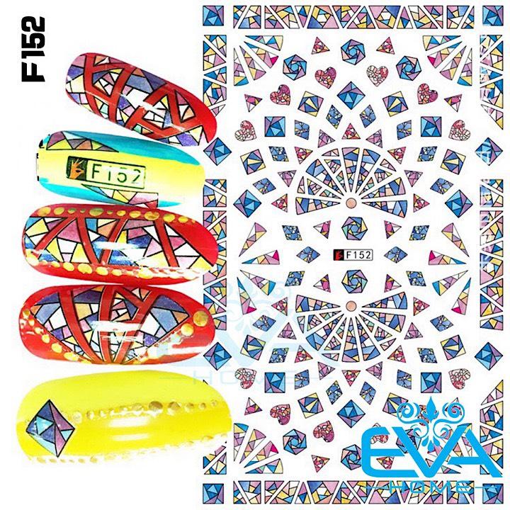 [HCM]Miếng Dán Móng Tay 3D Nail Sticker Tráng Trí Hoa Văn Hoạ Tiết Hình Học F152