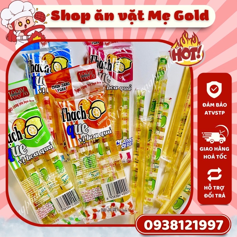 Thạch que trái cây, thạch đũa vị hoa quả tuổi thơ (gói 6 que)
