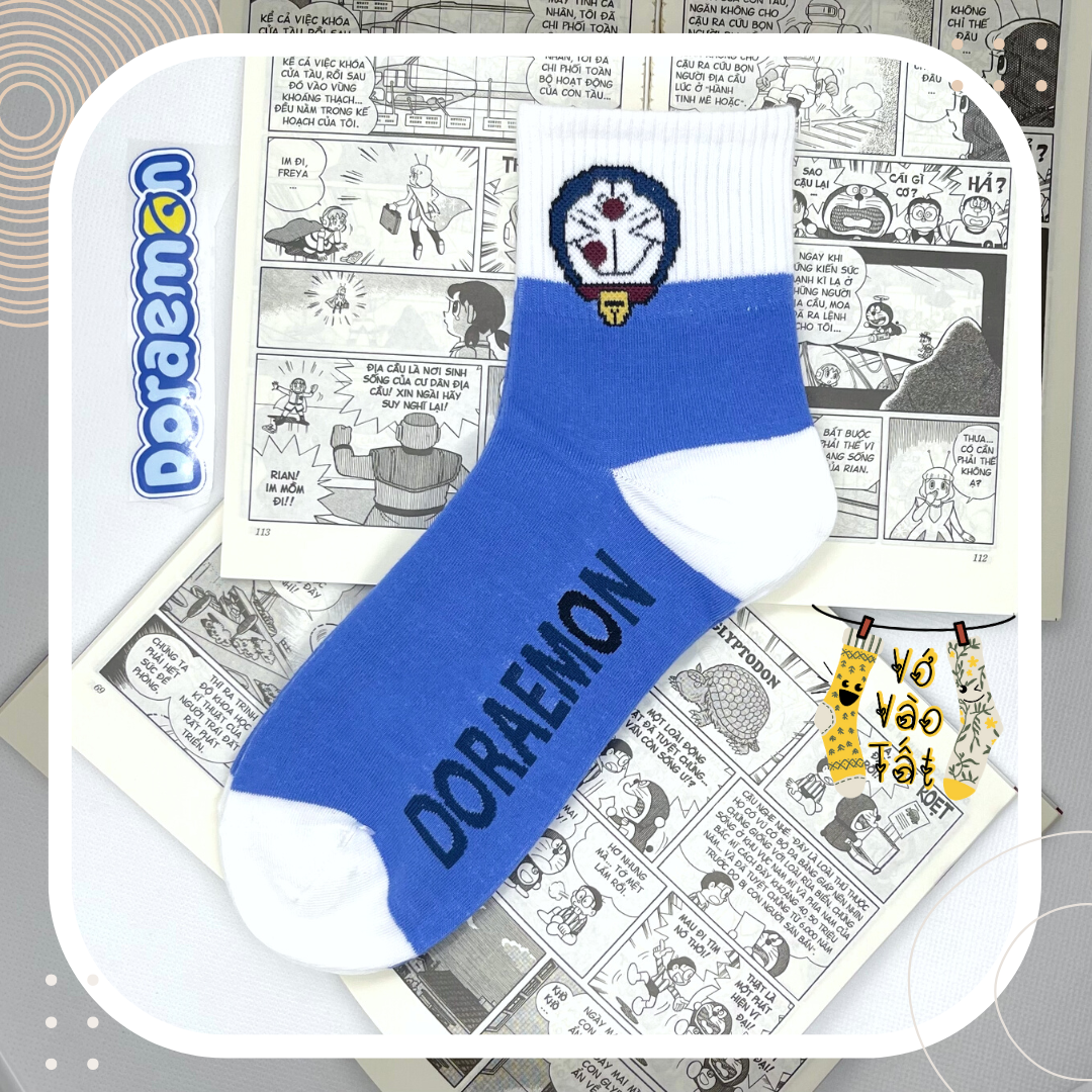VỚ TẤT CỔ CAO TRUNG DORAEMON XANH BIỂN ĐẬM