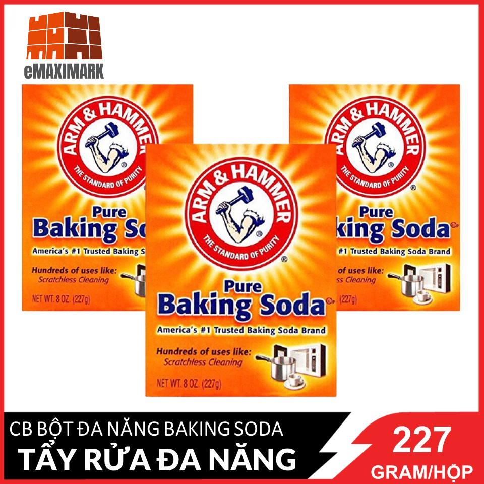 HCMMade in USA COMBO 3 Bột Tẩy Rửa Đa Năng Baking Soda Arm&Hammer Pure