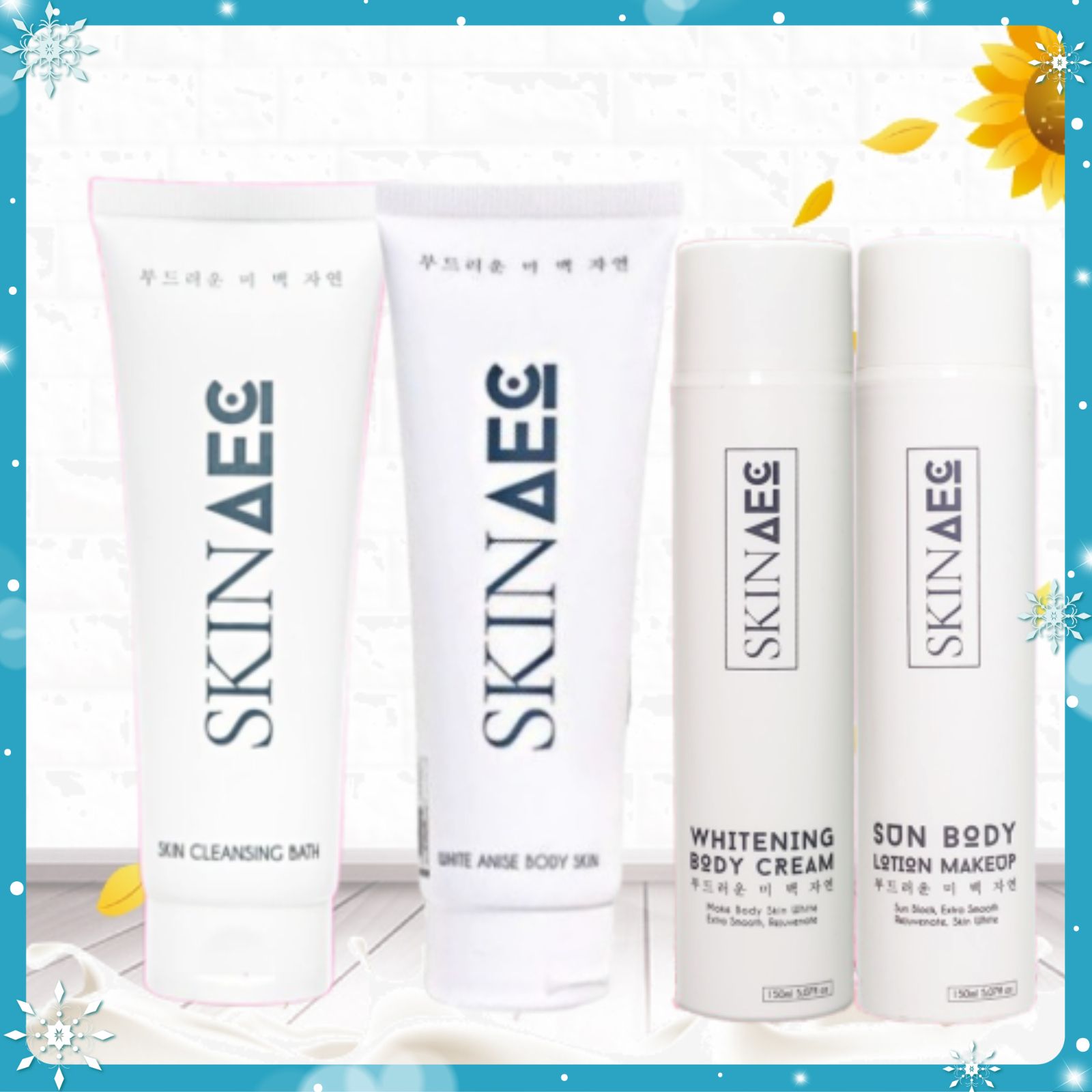 Combo tắm và dưỡng trắng da Skin aec