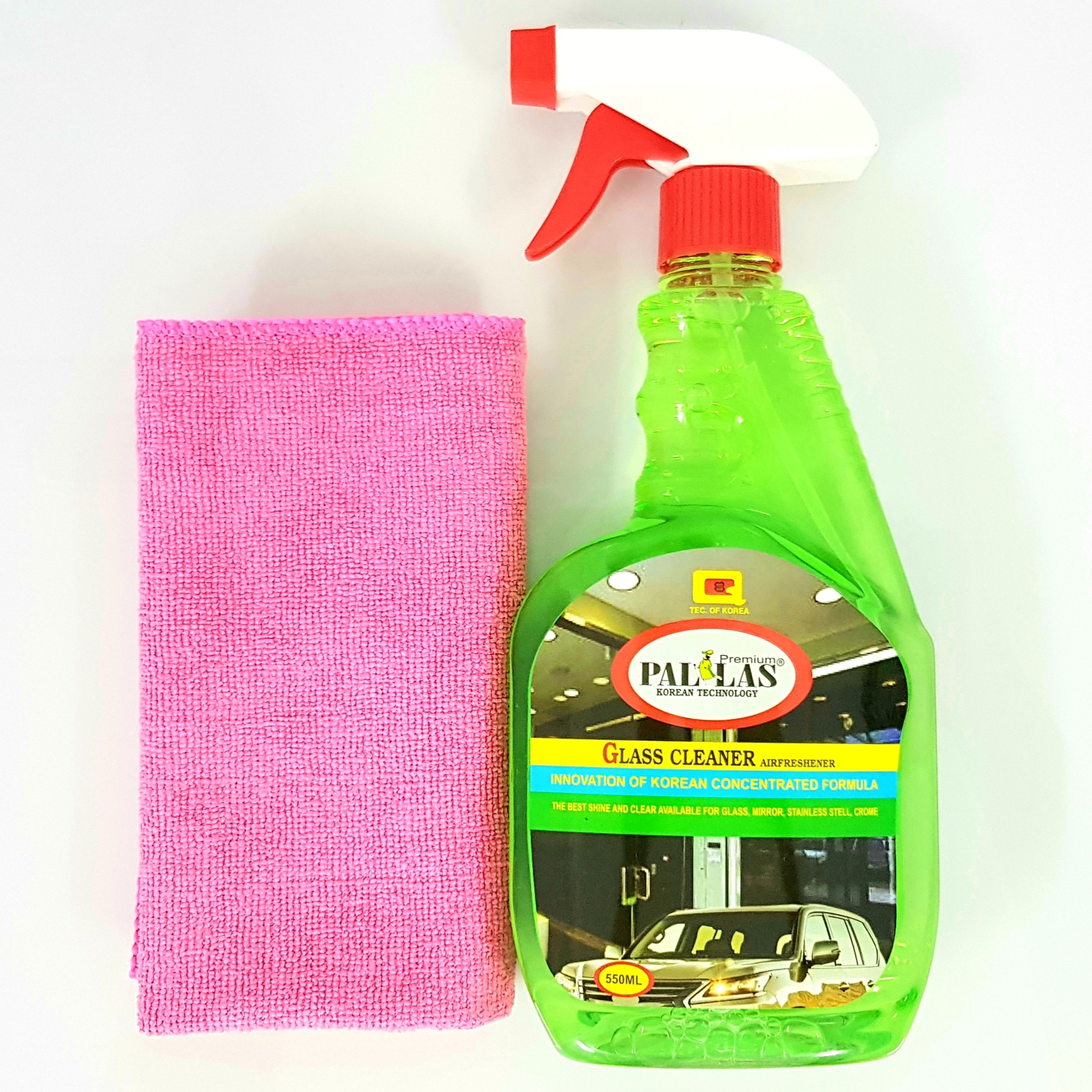 [HCM][CÓ KÈM KHĂN] Dung dịch rửa kính Pallas Glass cleaner 550ml và Khăn