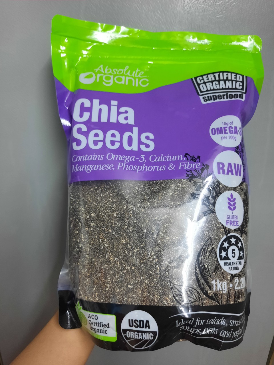 Date 16.12.2023 Hạt chia Úc Absolute Organic mới nhất (1KG)