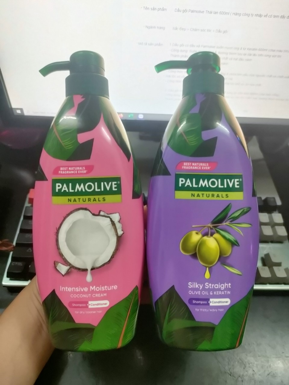 Dầu gội Palmolive Thái lan sữa dừa 600ml (chai màu hồng)