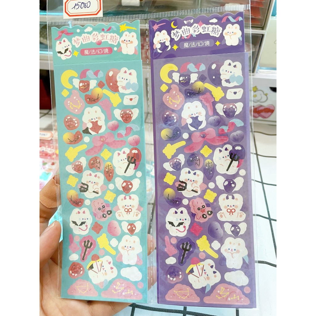 Set 2 sticker dài trang trí sổ tay