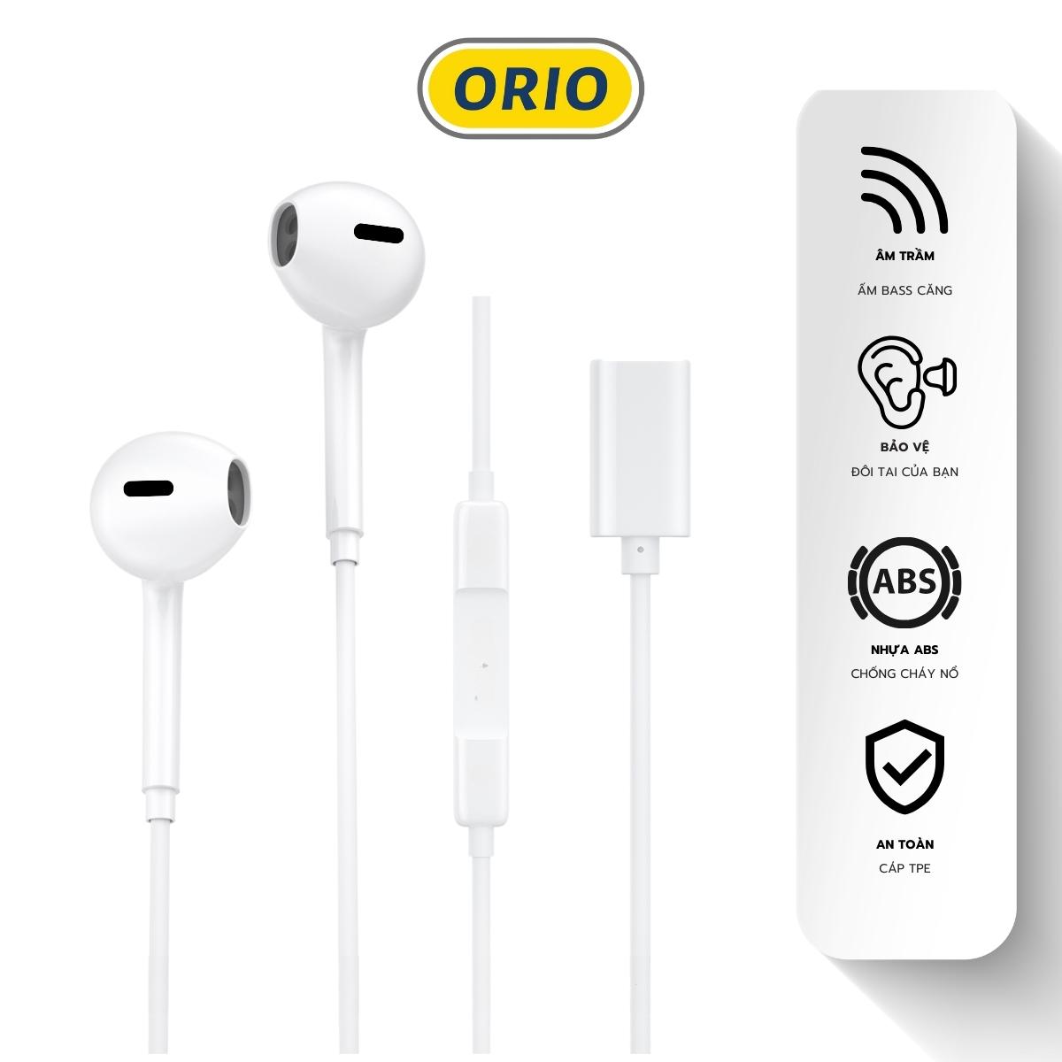 Tai nghe nhét tai jack lai ning có mic đàm thoại chống ồn kết nối Bluetooth cho điện thoại - ORIO-TN02