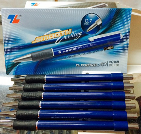 Combo 20 bút bi Thiên Long TL-036 ngòi 0.7mm màu xanh