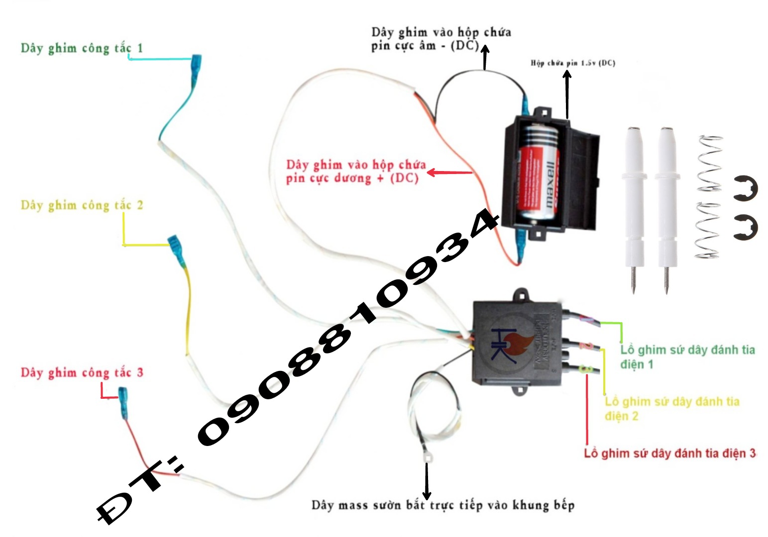 Ic đánh lửa bếp gas đôi Sunhouse / Ic bếp ga âm 3 lò