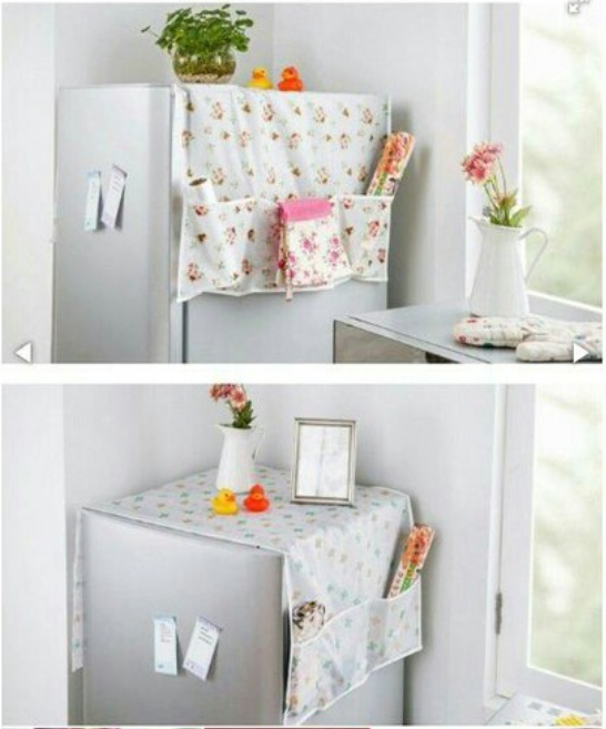 TẤM PHỦ TỦ LẠNH CÓ Ô ĐỂ ĐỒ TIỆN ÍCH