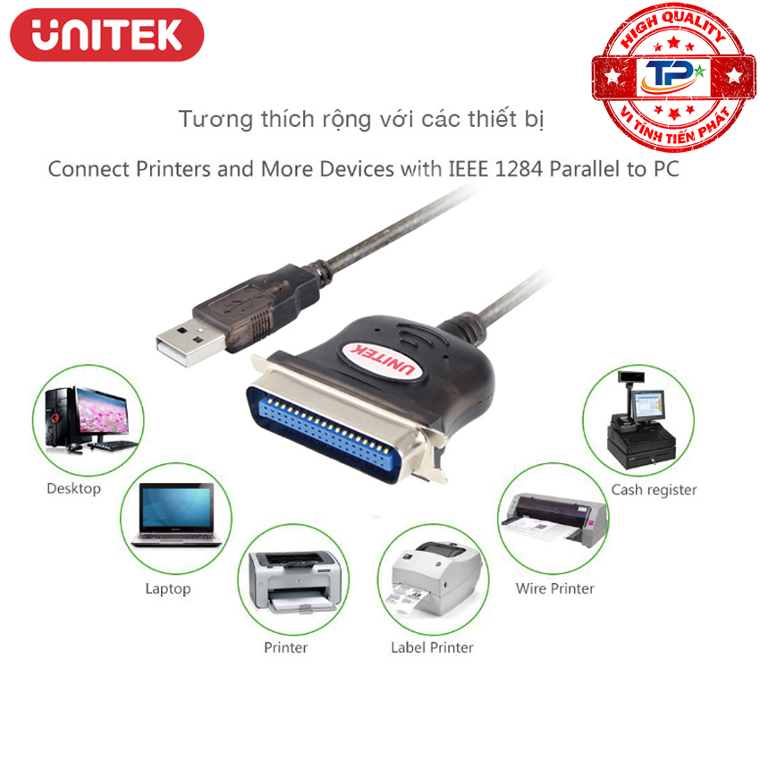Cáp chuyển đổi USB sang Parallel LPT Unitek Y-120