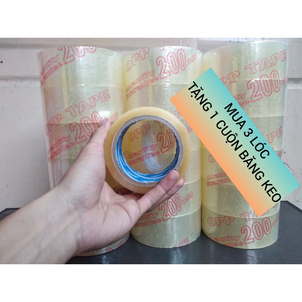 Băng Keo 200Yard 1 Lóc / 6 Cuộn [Mua 3 Cây Tặng 1 Cuộn Băng Keo ]