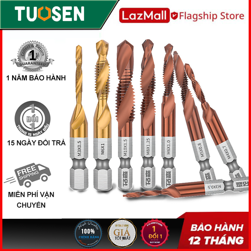 Mũi khoan tạo rãnh, mũi khoan tạo ren, tạo hình TUOSEN (Có Lựa chọn mua lẻ 1 chiếc hoặc cả bộ 6 chiếc)