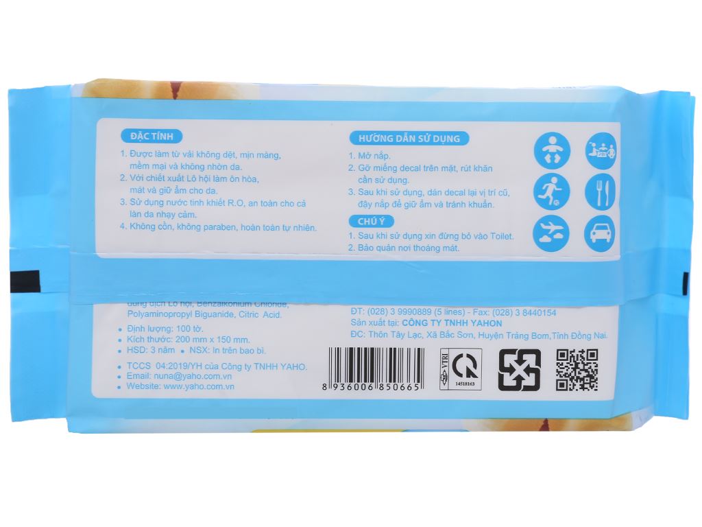 Khăn ướt em bé NUNA 100 miếng - không mùi