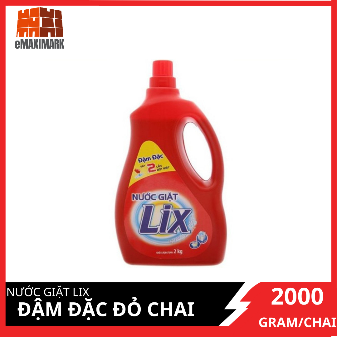 Nước Giặt Lix Đậm Đặc (Đỏ) Chai 2KG