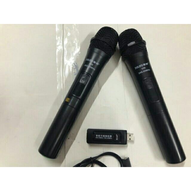 Mic đôi v20 bluethooth dành cho loa kéo các loại