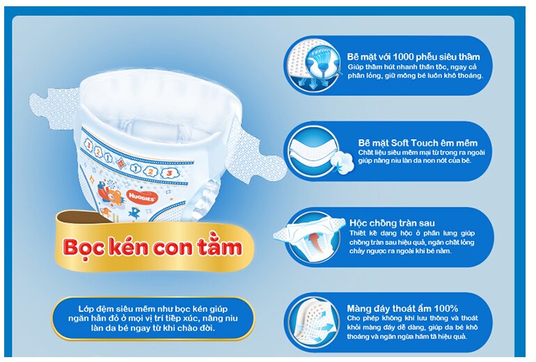 (Tặng 8 miếng) Tã Dán Huggies Size S88