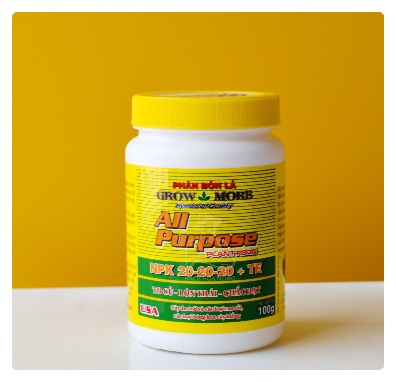 PHÂN BÓN LÁ GROWMORE All Purpose (NPK 20-20-20 + TE) - 100g