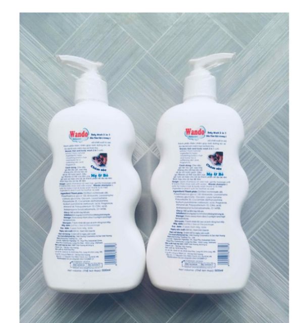Dầu tắm gội cho bé hiệu Wando  chai 500ml