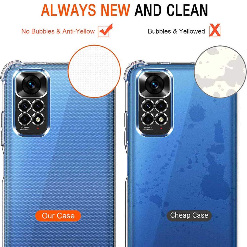 Ốp lưng Redmi Note 7 / Note 7 Pro / Note 8 Pro / Note 9s / Note 10 Pro / Note 11 Pro / Note 12 Pro 4G dẻo trong chống sốc lồi 4 góc siêu chống sốc