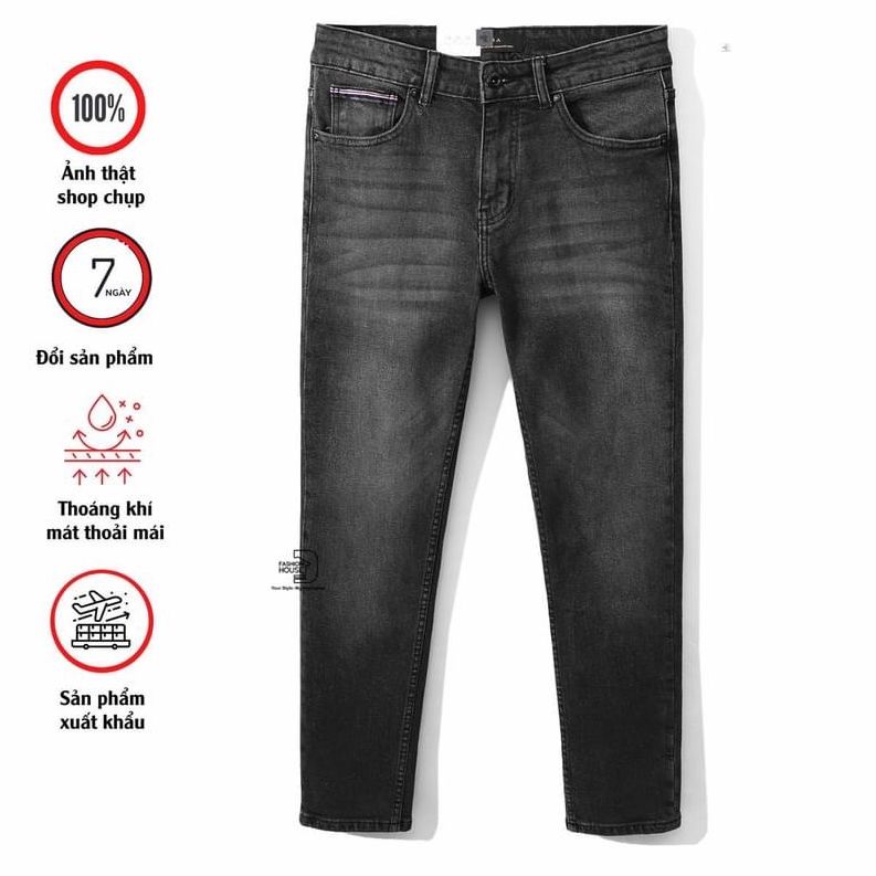 QUẦN JEAN NAM CAO CẤP XANH TRƠN CỔ ĐIỂN QUẦN BÒ NAM XANH NHẠT THE COOKIES JEANS