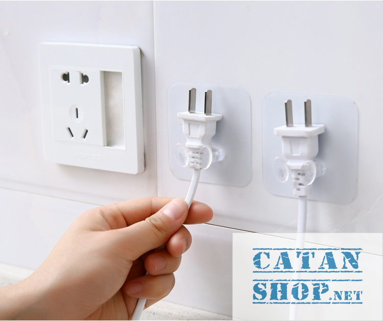 [HCM]Móc dán tường kẹp giữ đầu dây điện trong treo vật dụng nhà bếp phòng tắm siêu gọn gangtiện lợi GD316-TreoDDien-Trong