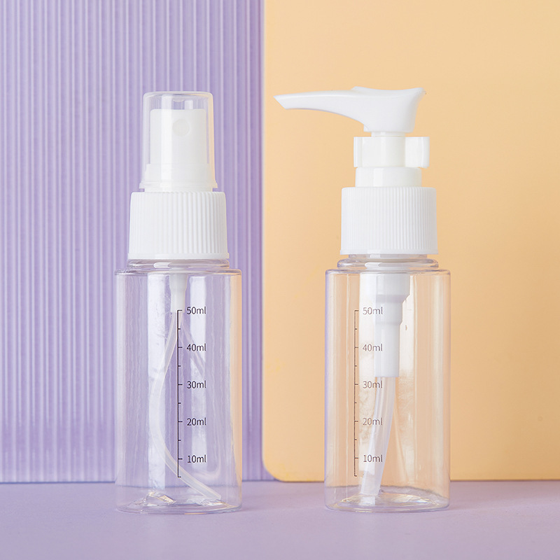 Chai chiết mỹ phẩm vòi ấn trong suốt 100ml chia vạch