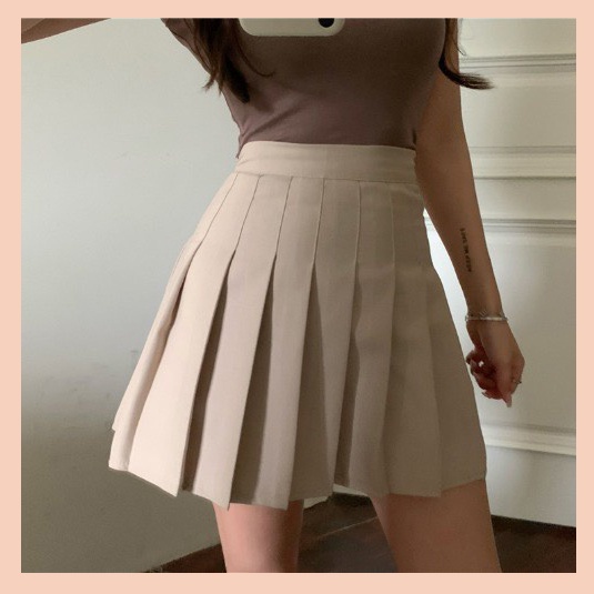 Chân váy xếp ly undercool tenis lưng cao kiểu tennis skirt chất tuyết mưa