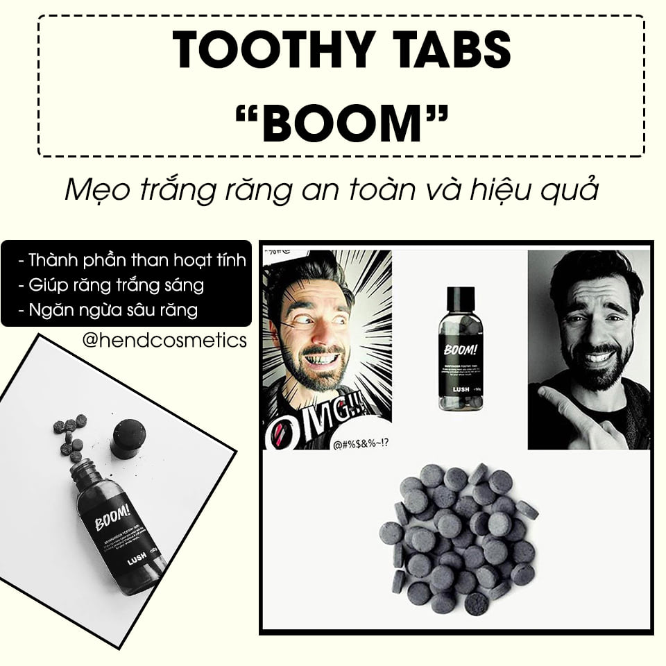 Viên đánh trắng răng Lush - Boom Toothy Tabs