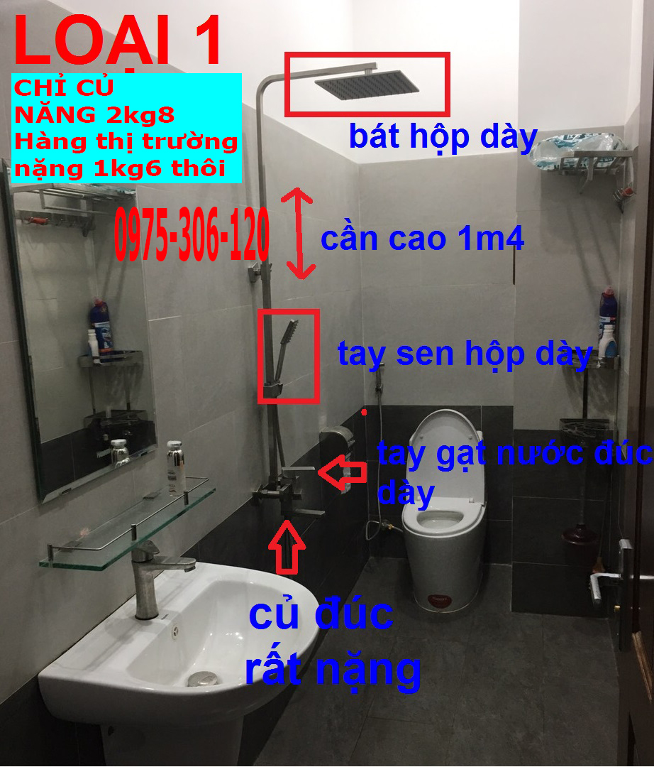 LOẠI 1-HÀNG ĐÚC Bộ Sen Cây Tắm Đứng Nóng Lạnh INOX 304 N1005 NAGRAND inox dày cầm nặng tay inox 304 chuẩn chống han rỉ sen cây tắm nóng lạnh