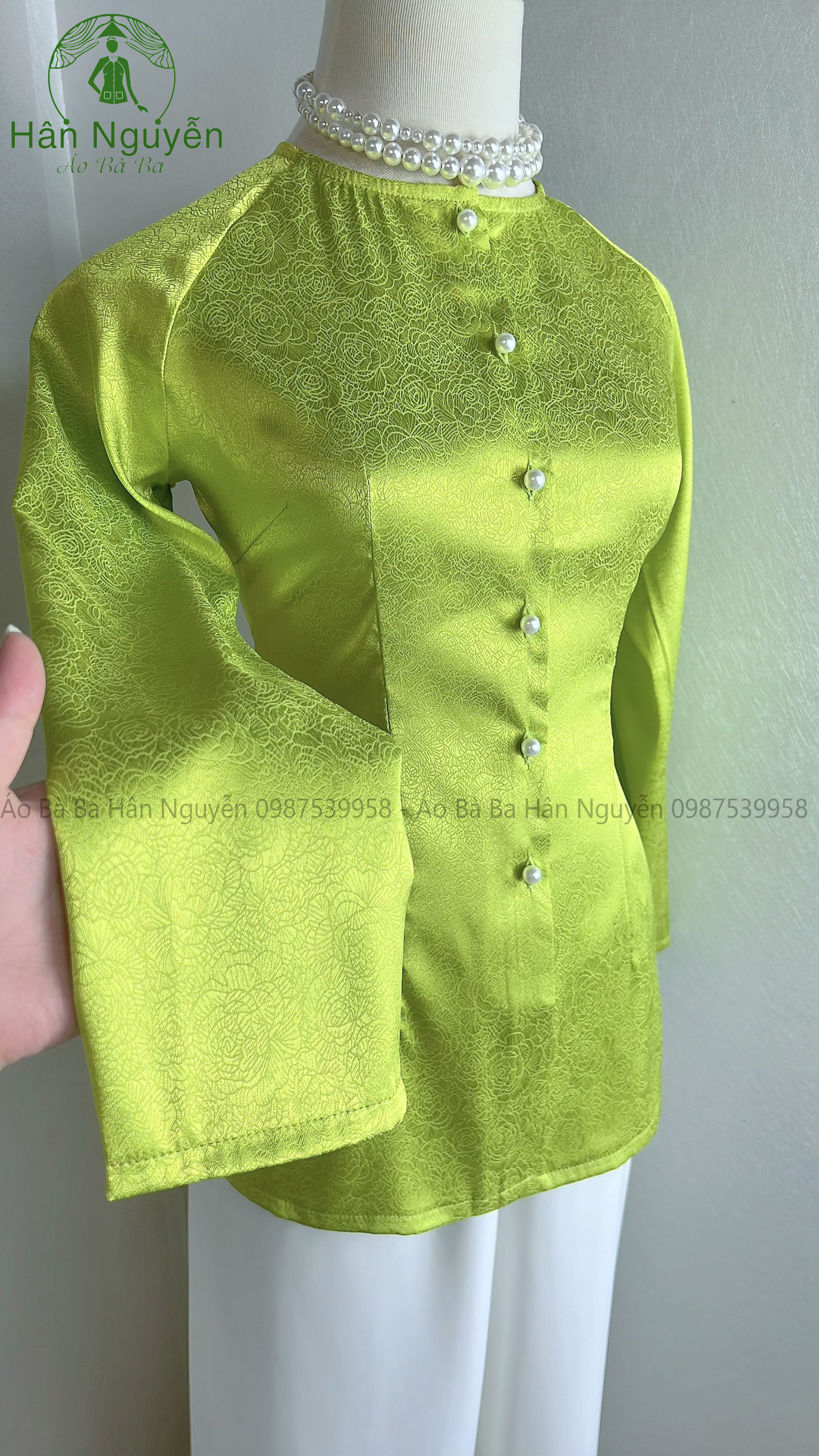 Áo Lẻ Bà Ba Gấm Hoa