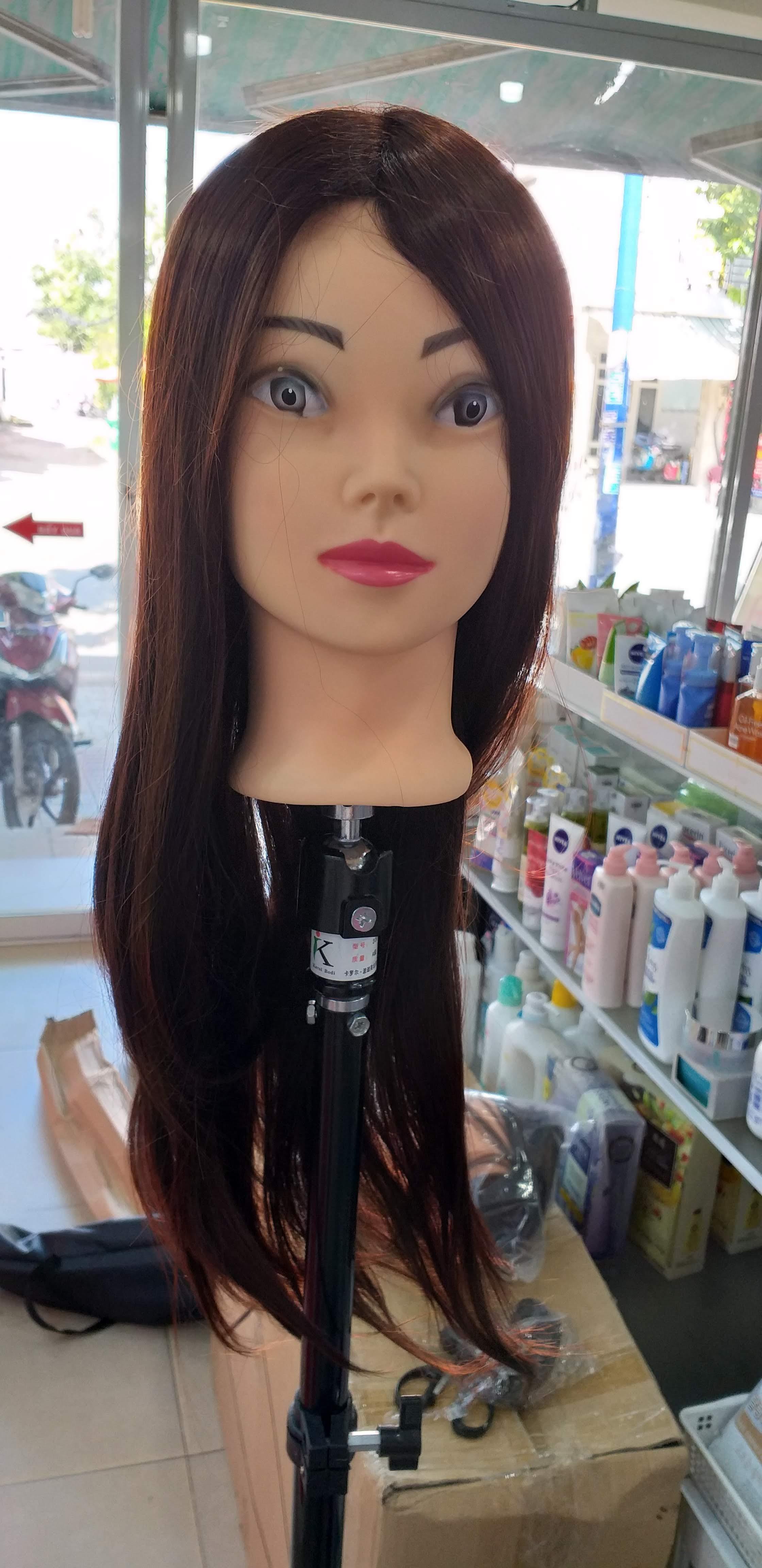 [HCM]Đầu tóc giả LC4 ( Đầu ken ) 50% tóc thật
