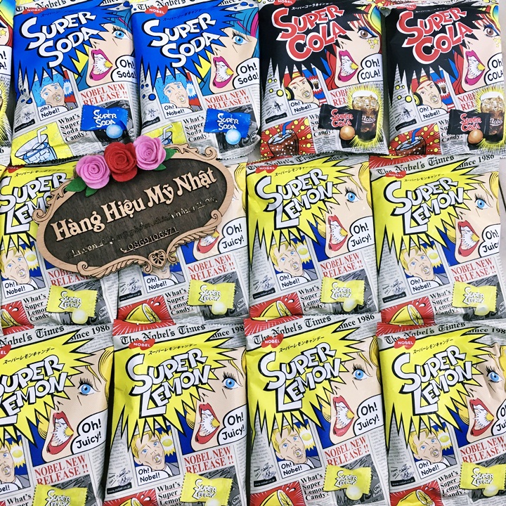 [HOT ĐỦ 3 VỊ] Kẹo siêu chua SUPER COLA /LEMON/COLA/ SUPER CANDY - Nhật Bản